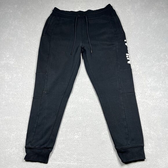 NIKE Air Fleece Sweatpants Men’s Medium Black Jogger Pants Tapered DB4972-011 - Picture 1 of 14
